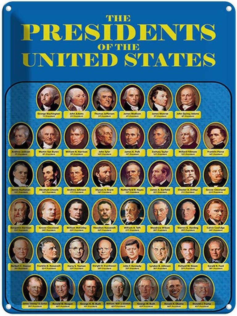 [LA-1791754] Blechschild 40x30 cm the presidents of United States