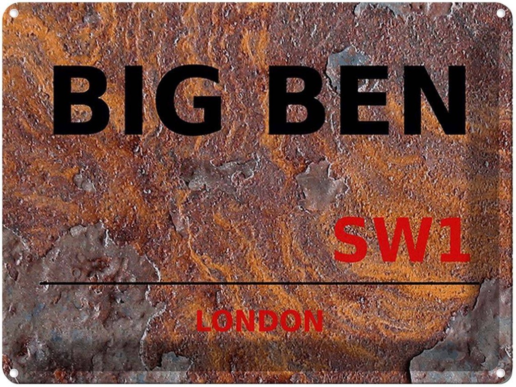 [LA-1791766] Blechschild 30x40 cm London Street Big Ben SW1