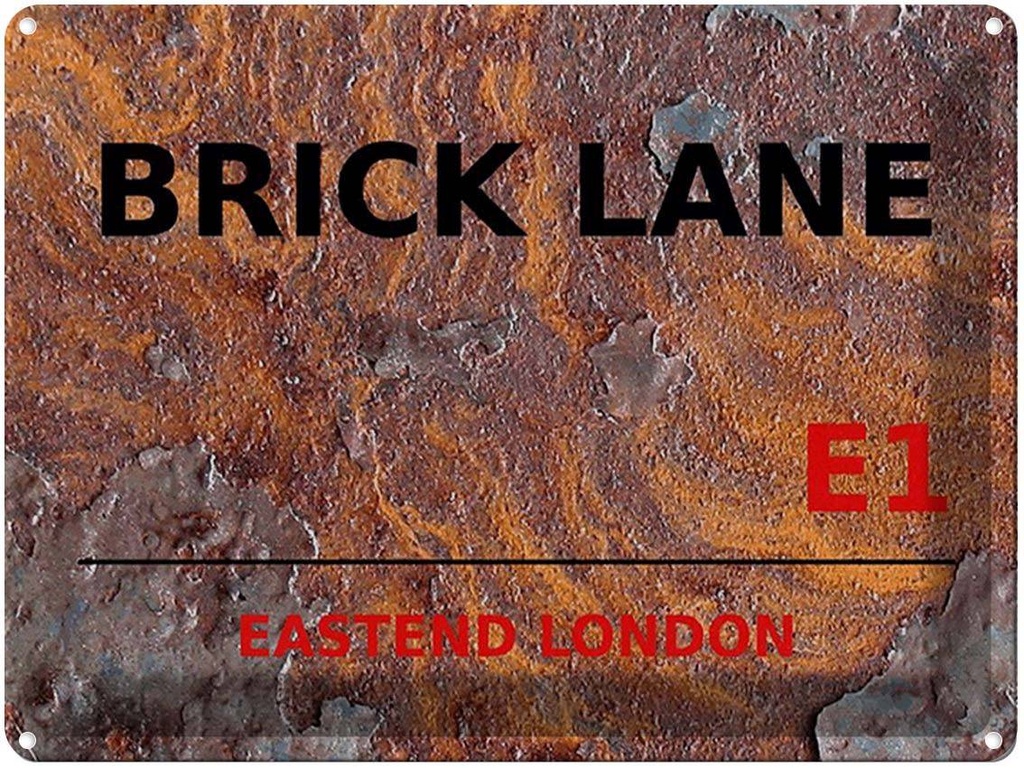 [LA-1791770] Blechschild 30x40 cm London Street Brick Lane E1