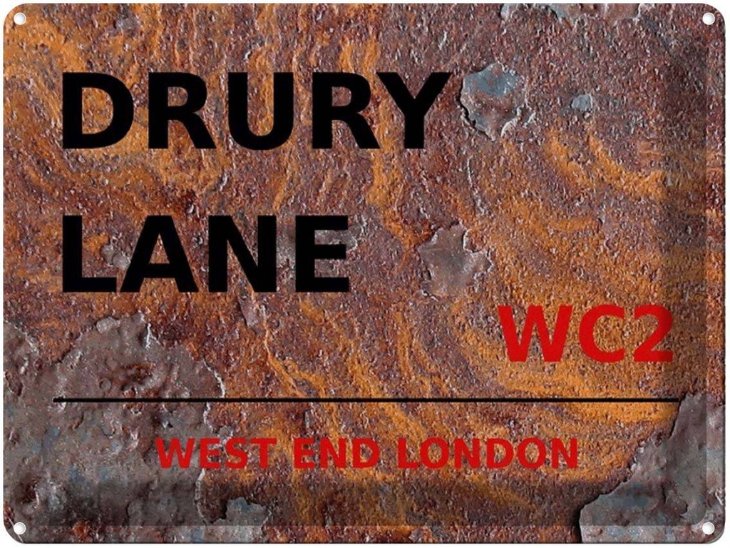 [LA-1791786] Blechschild 30x40 cm London west end Drury Lane WC2