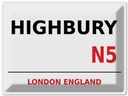 Blechschild 30x40 cm London England Highbury N5