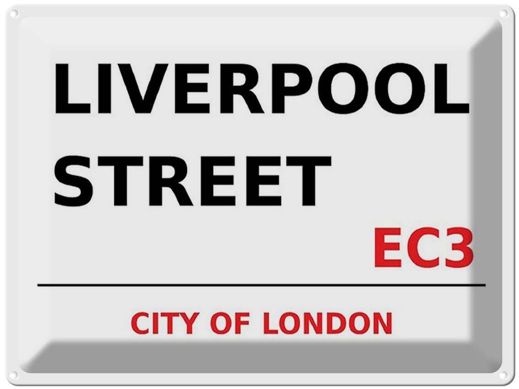 [LA-1791805] Blechschild 30x40 cm London City Liverpool Street EC3