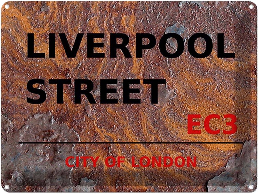[LA-1791806] Blechschild 30x40 cm London City Liverpool Street EC3