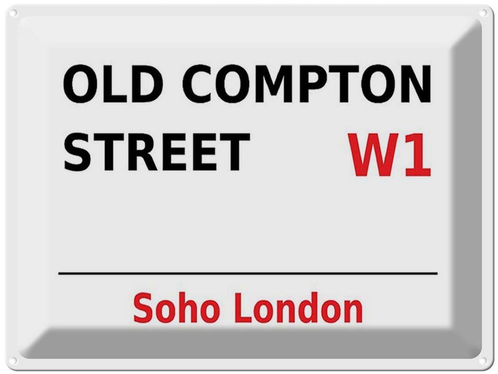 [LA-1791811] Blechschild 30x40 cm London Soho Old Compton Street W1