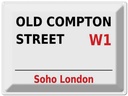 Blechschild 30x40 cm London Soho Old Compton Street W1