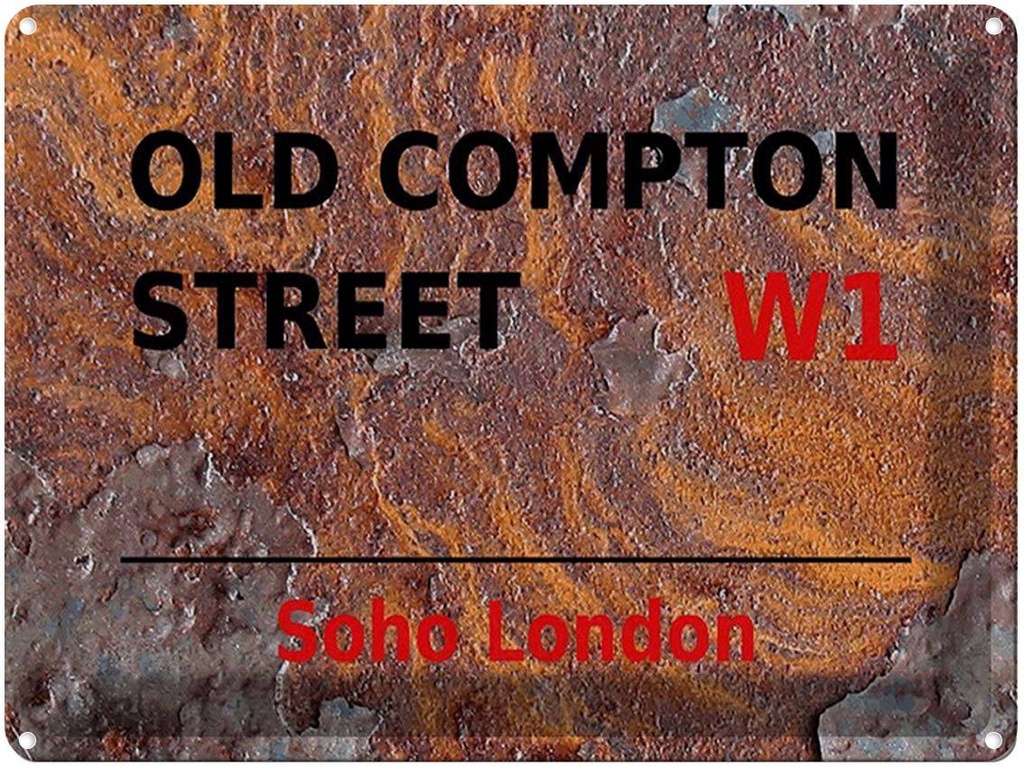 [LA-1791812] Blechschild 30x40 cm London Soho Old Compton Street W1