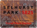 Blechschild 30x40 cm London England Selhurst Park SE25