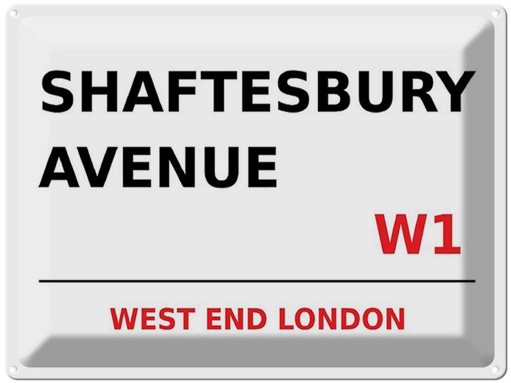 [LA-1791834] Blechschild 30x40 cm London West End Shaftesbury Avenue W1