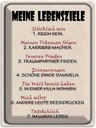 Blechschild 40x30 cm meine Lebensziele glücklich Spruch Zitat