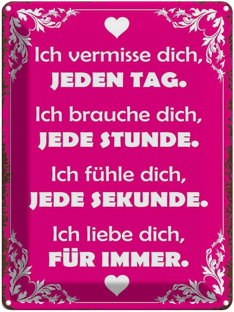 [LA-1791872] Blechschild 40x30 cm ich vermisse dich jeden Tag Spruch Zitat