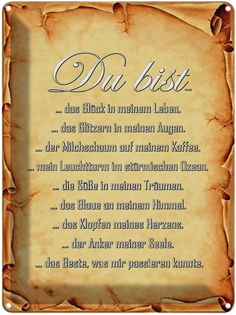 [LA-1791875] Blechschild 40x30 cm Du bist Glück in meinem Leben Spruch Zitat