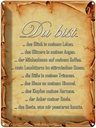 Blechschild 40x30 cm Du bist Glück in meinem Leben Spruch Zitat