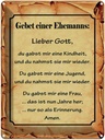 Blechschild 40x30 cm Gebet eines Ehemanns Lieber Gott Liebe