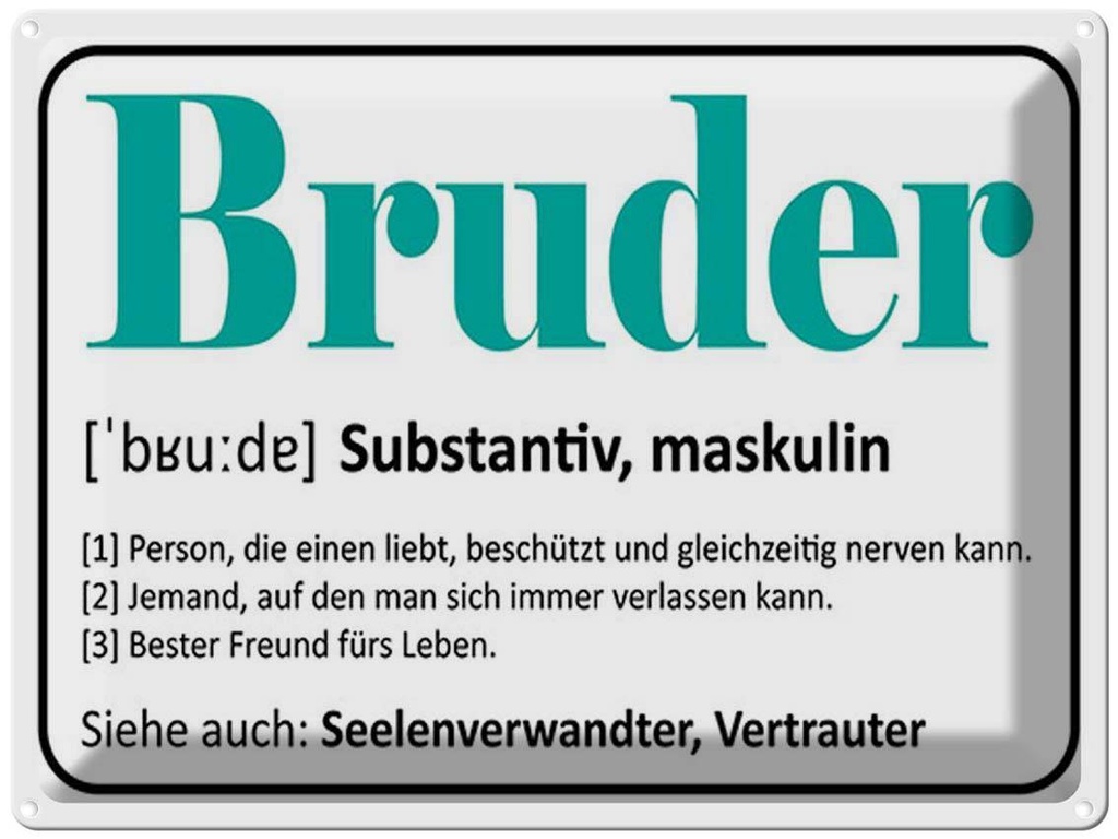 [LA-1791885] Blechschild 30x40 cm Bruder Person die einen liebt Spruch Zitat