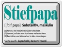 Blechschild 30x40 cm Stiefpapa Superheld Freund Spruch Zitat