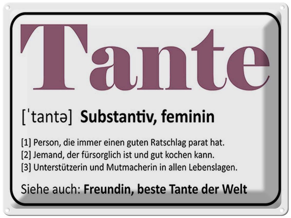 [LA-1791895] Blechschild 30x40 cm Tante Freundin beste Welt Spruch Zitat