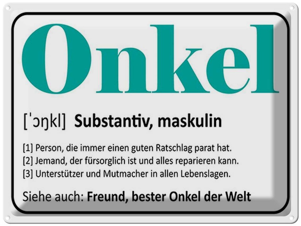 [LA-1791896] Blechschild 30x40 cm Onkel Freund bester Welt Spruch Zitat