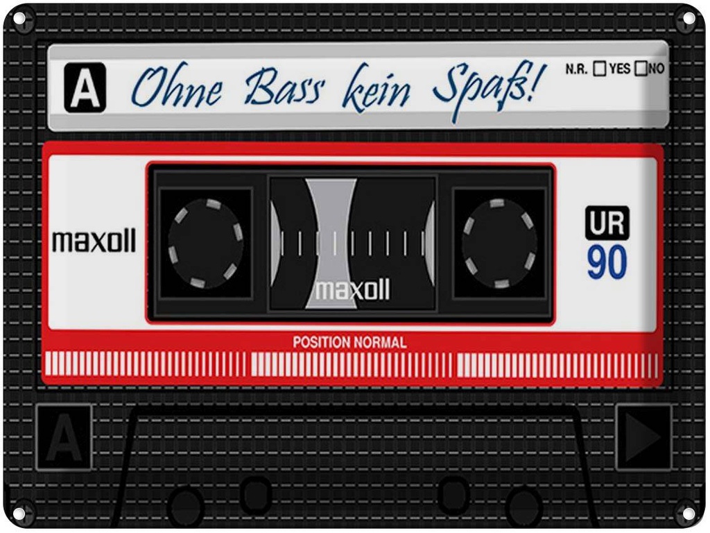 [LA-1791908] Blechschild 30x40 cm Ohne Bass kein Spaß