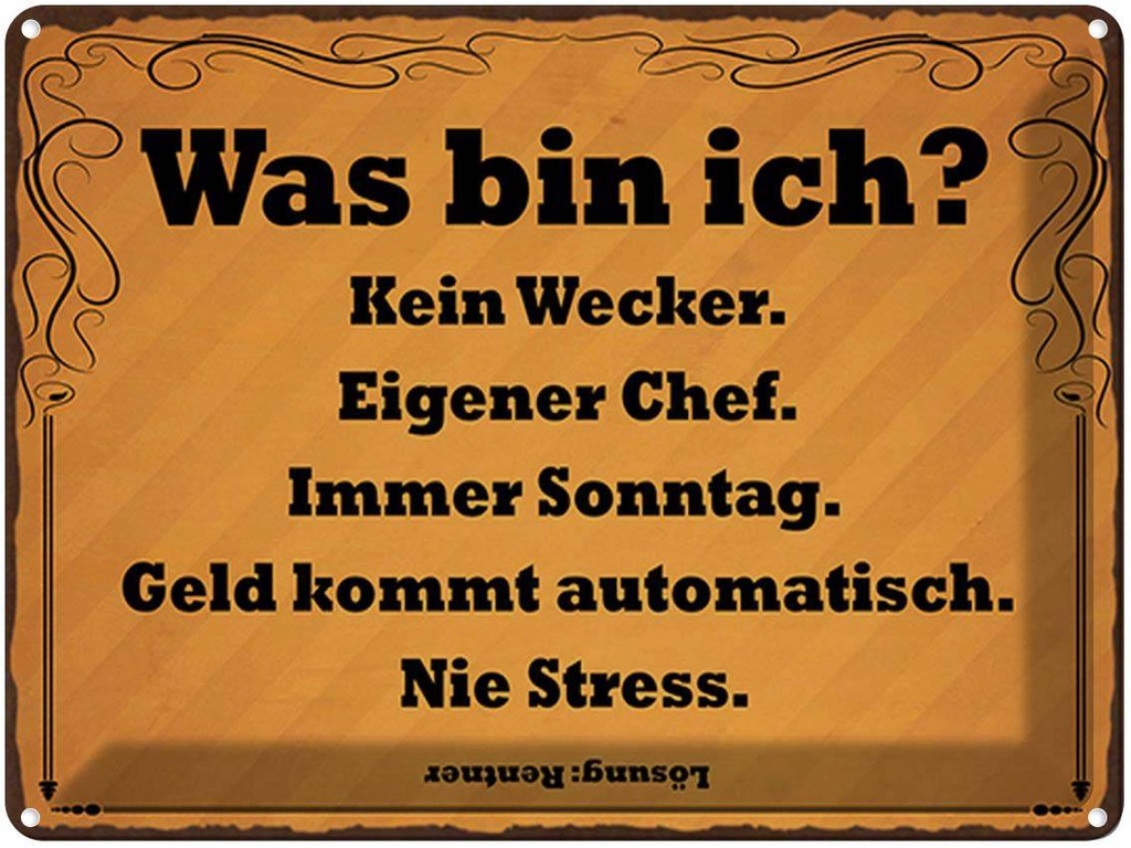 [LA-1791923] Blechschild 30x40 cm was bin ich kein Wecker Spruch Zitat