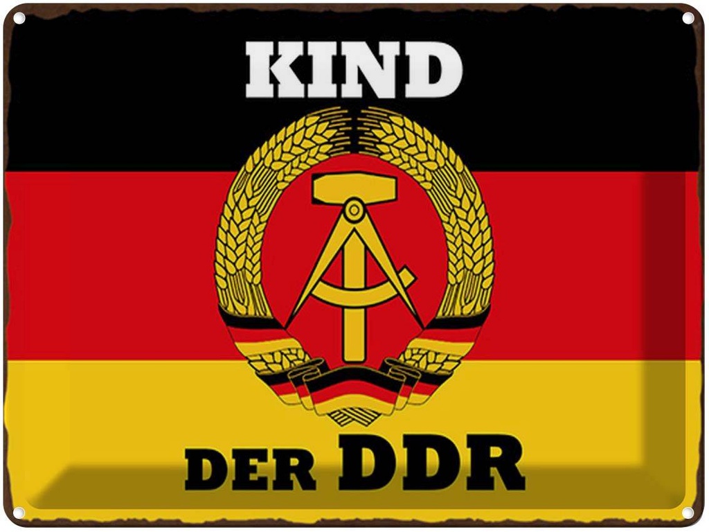 [LA-1791928] Blechschild 30x40 cm Kind der DDR Deuitschland Witz Humor Lustig Spaß