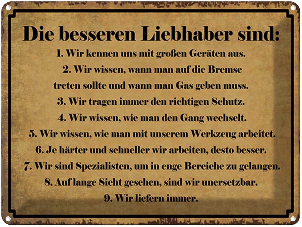 [LA-1791929] Blechschild 30x40 cm die besseren Liebhaber sind Spruch Zitat