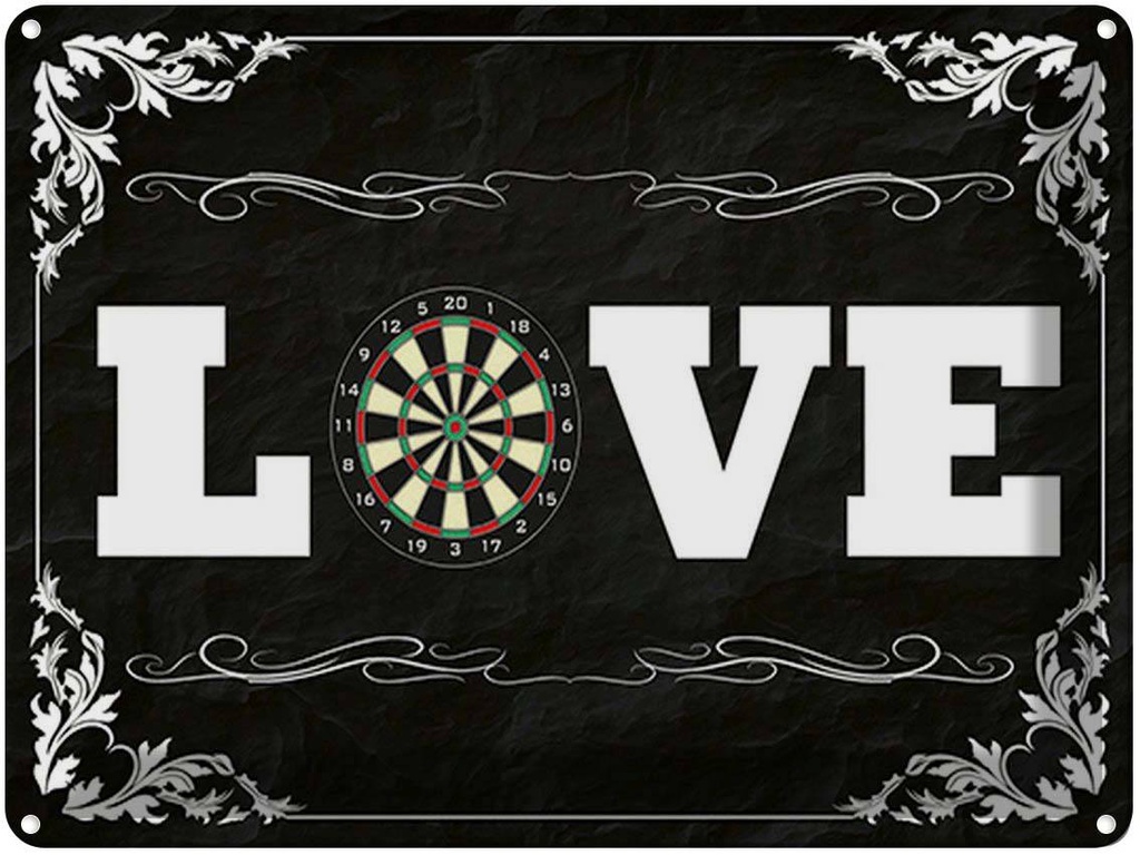 [LA-1791930] Blechschild 30x40 cm Love Darts