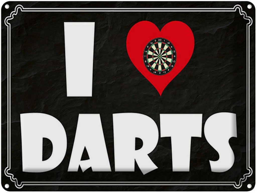 [LA-1791931] Blechschild 30x40 cm i Love Darts
