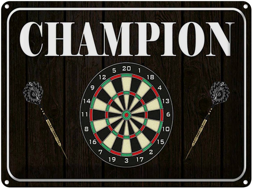 [LA-1791933] Blechschild 30x40 cm Darts Champion