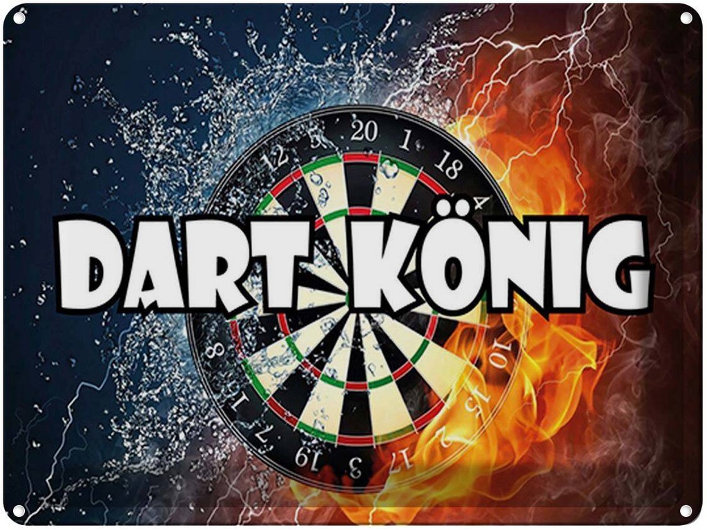 [LA-1791934] Blechschild 30x40 cm Darts Dart König