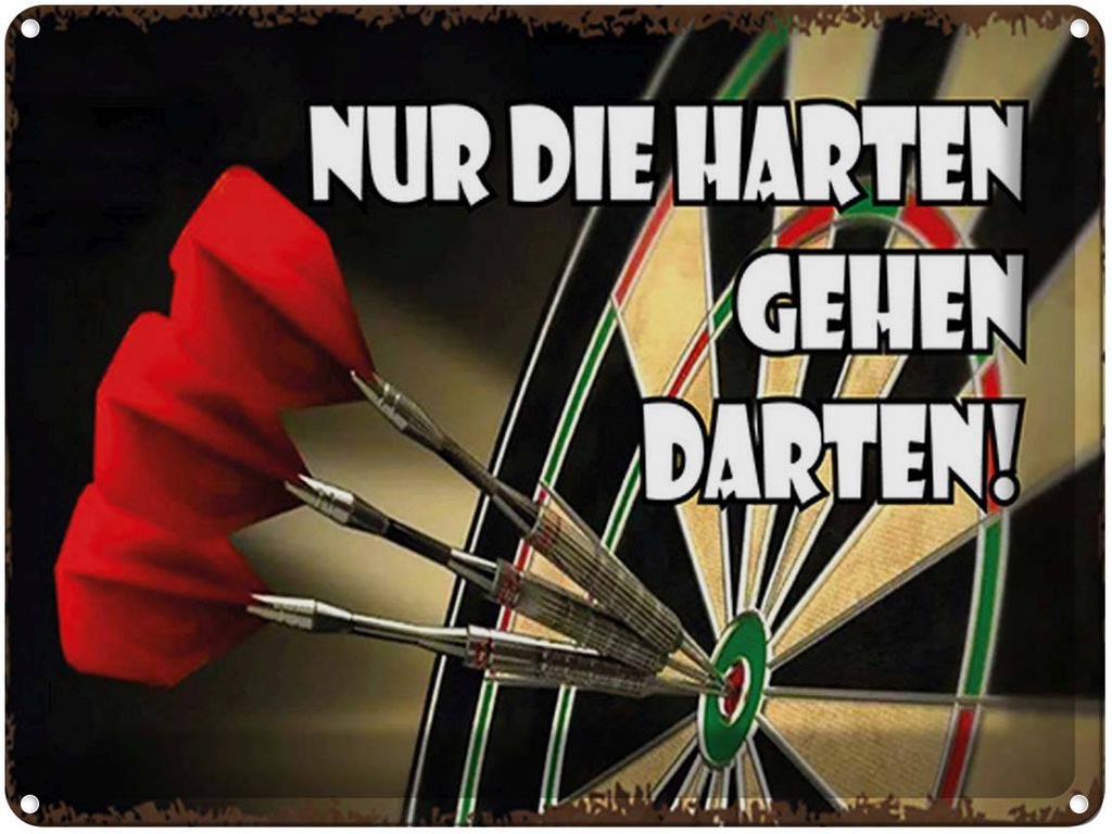 [LA-1791936] Blechschild 30x40 cm nur die harten gehen darten Spruch Zitat