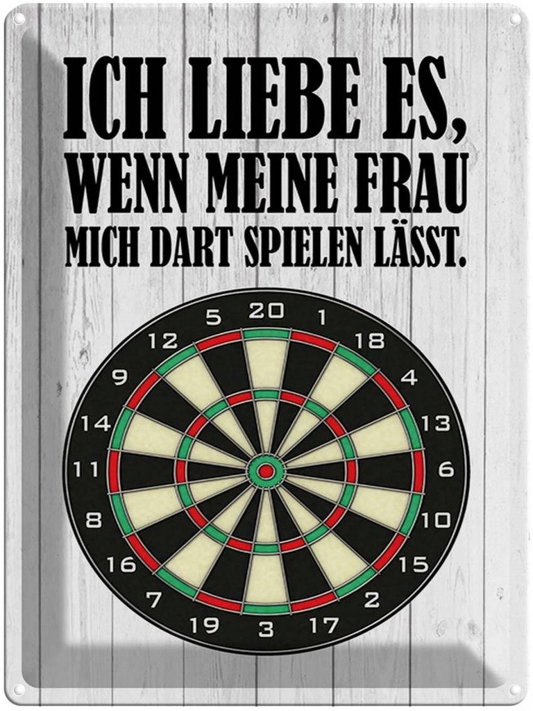 [LA-1791937] Blechschild 40x30 cm liebe wenn meine Frau mich DART