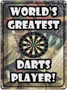 Blechschild 40x30 cm World´s greatest Darts Player Spruch Zitat