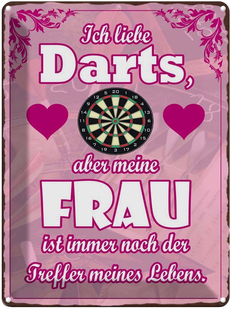 [LA-1791942] Blechschild 40x30 cm ich liebe Darts aber meine Frau Spruch Zitat