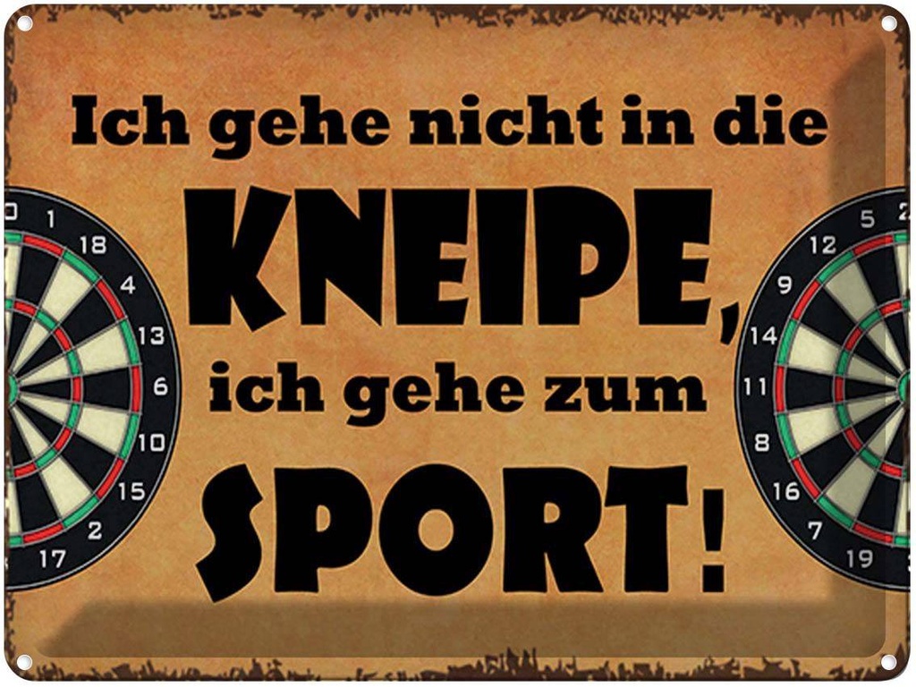 [LA-1791944] Blechschild 30x40 cm gehe nicht in Kneipe ich Sport Spruch Zitat