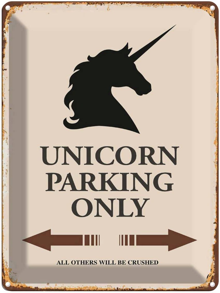 [LA-1791960] Blechschild 40x30 cm Unicorn Parking only all others