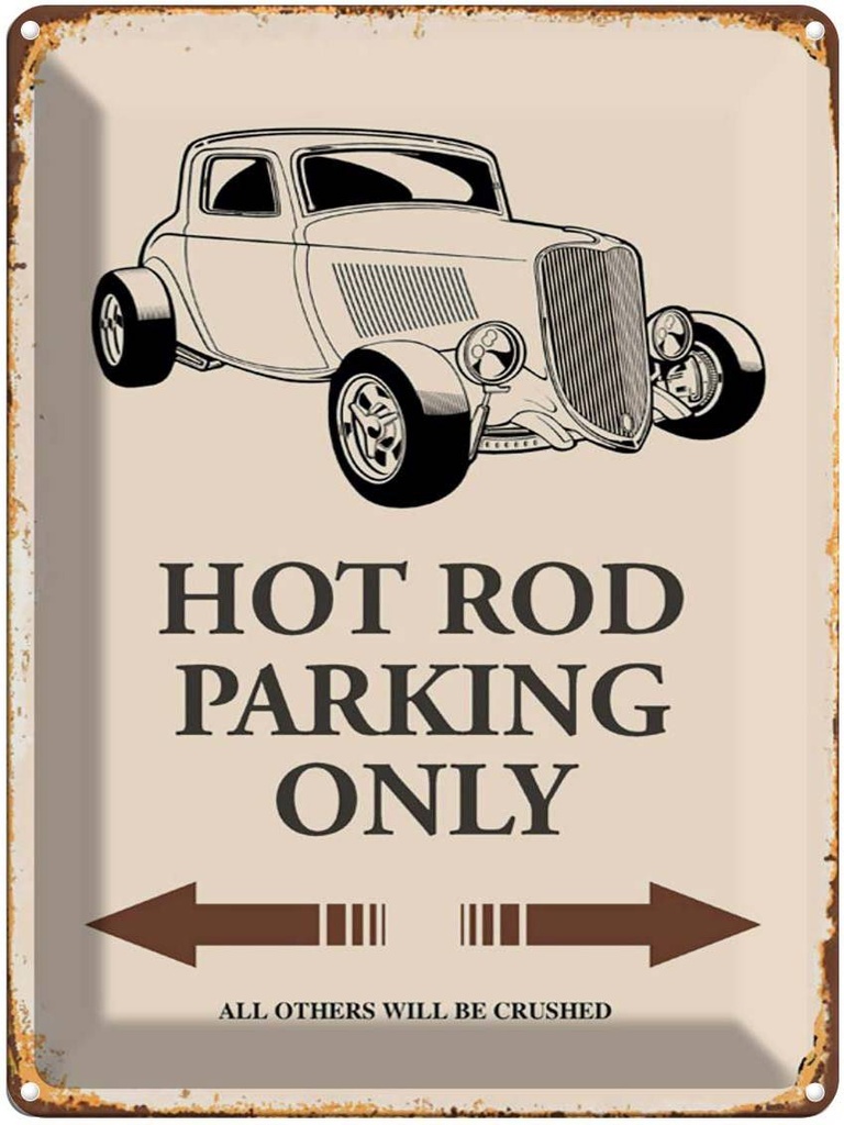 [LA-1791964] Blechschild 40x30 cm Hot rod Parking only all others