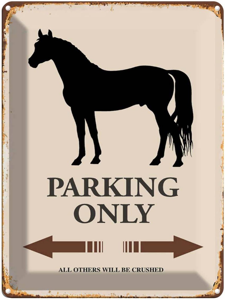 [LA-1791968] Blechschild 40x30 cm Pferd Parking only all others