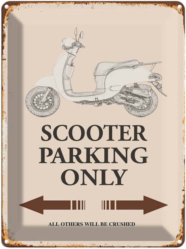 [LA-1791969] Blechschild 40x30 cm Scooter Parking only all others