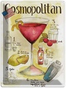 Blechschild 40x30 cm Rezept Cosmopolitan Cocktail Recipe