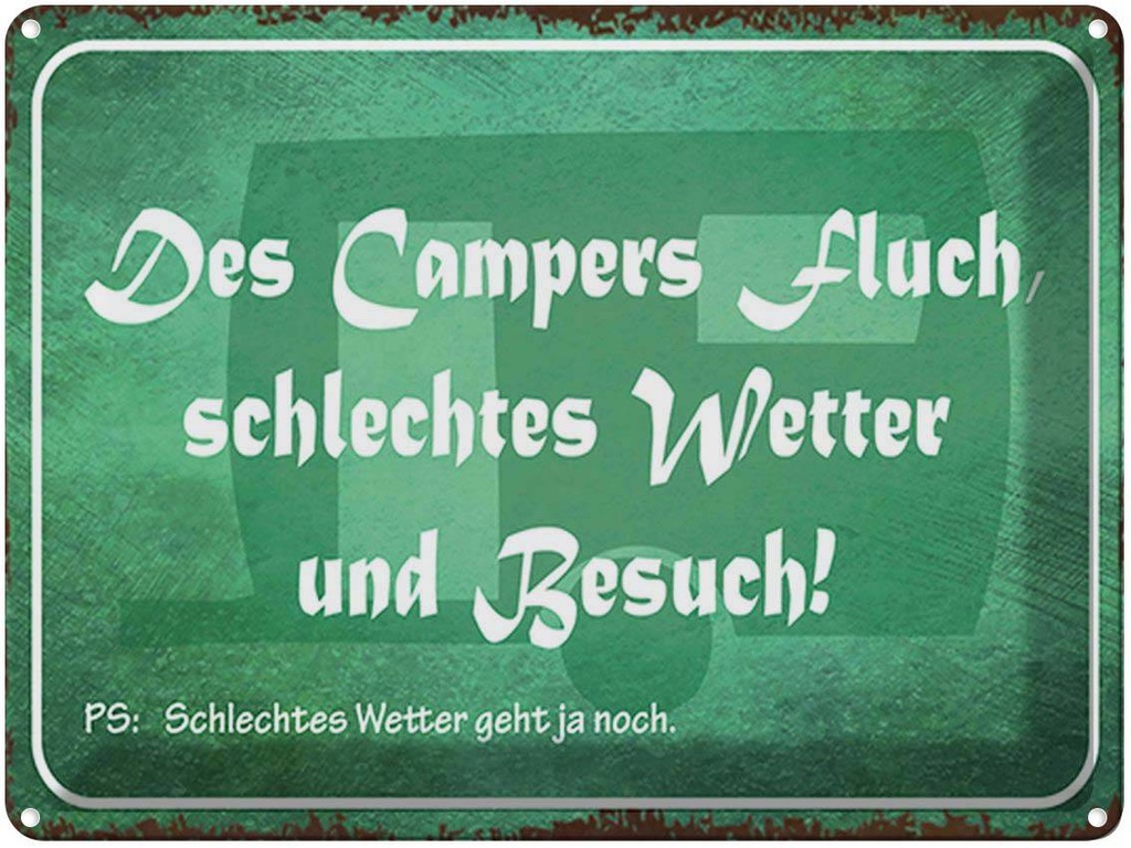 [LA-1791978] Blechschild 30x40 cm campers Fluch schlechtes Wetter