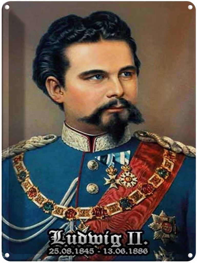 [LA-1791987] Blechschild 40x30 cm Portrait Nostalgie König Ludwig II
