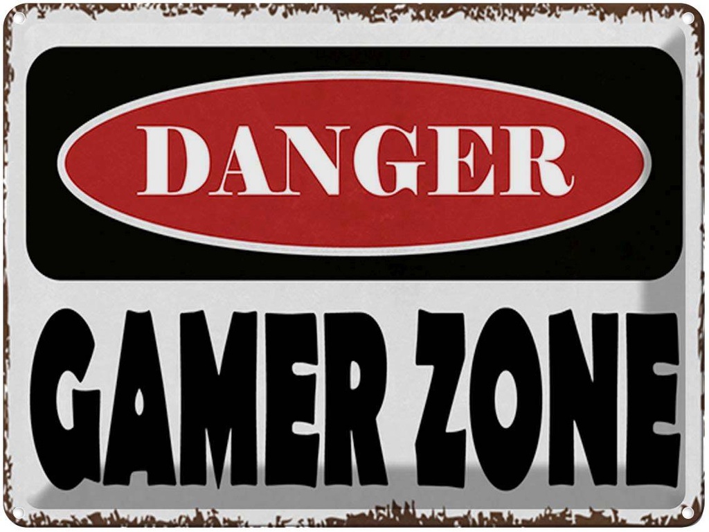 [LA-1791992] Blechschild 30x40 cm danger Gamer Zone