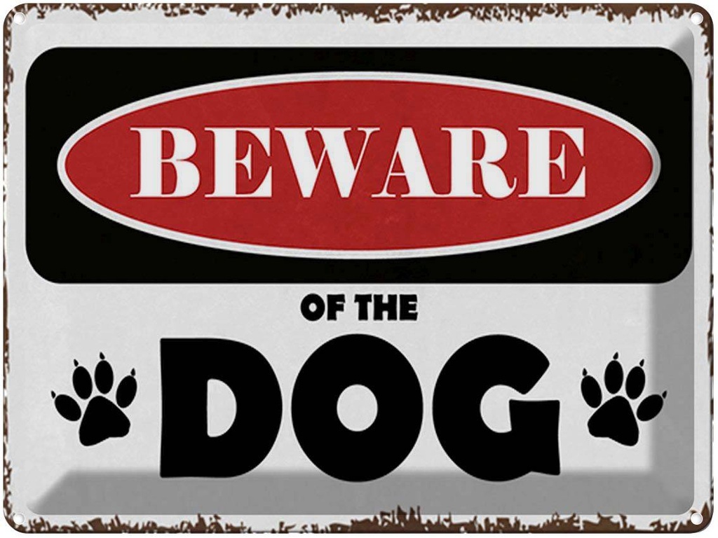 [LA-1791994] Blechschild 30x40 cm beware of the dog Vorsicht Hund