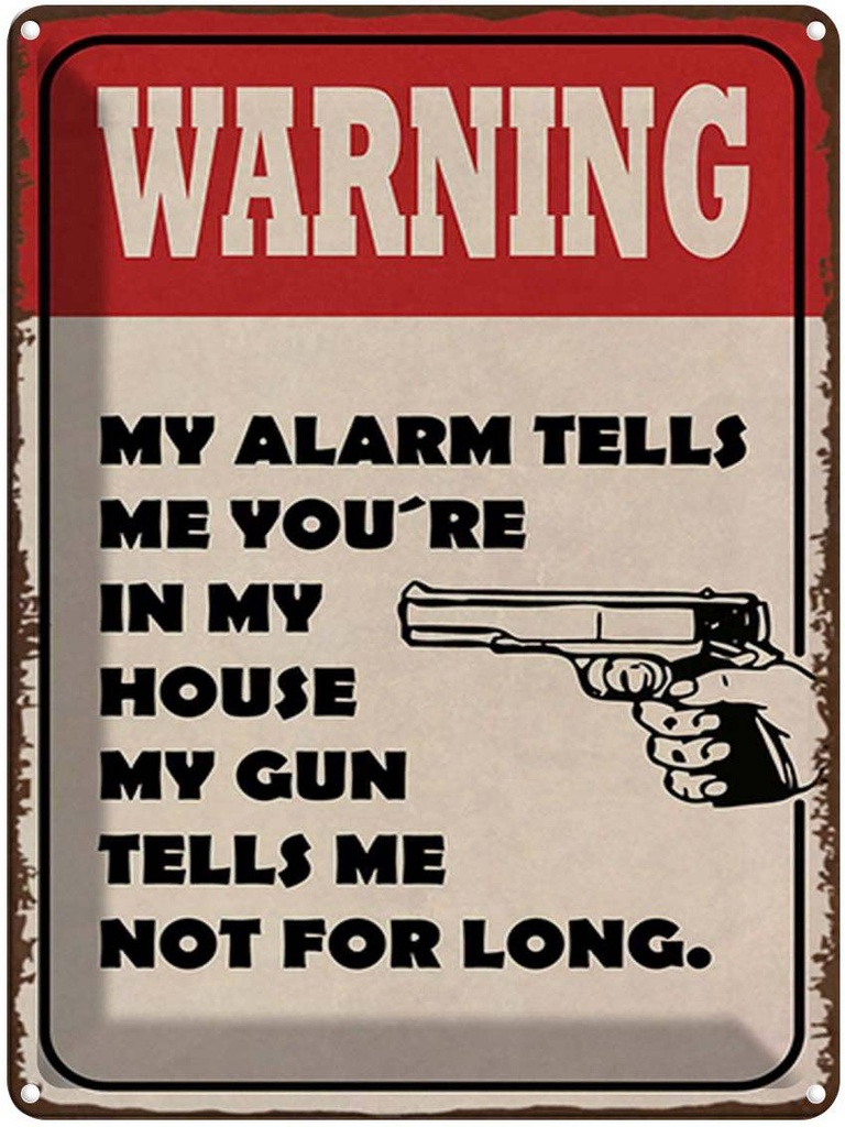 [LA-1792000] Blechschild 40x30 cm warning my alarm tells me you´re