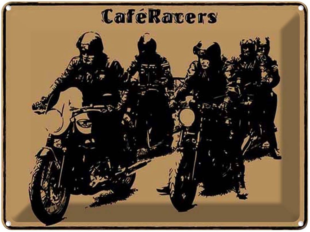 [LA-1792002] Blechschild 30x40 cm Motorrad Caqfe Racers motorcycle
