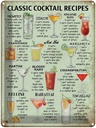 Blechschild 40x30 cm Retept classic Cocktails Recipes Mojito