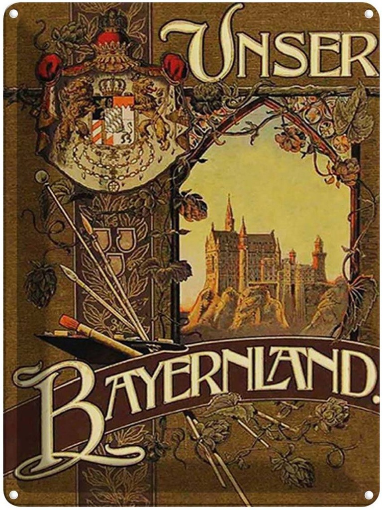 Blechschild 40x30 cm Bayern Schloss Neuschwanstein Schwangau