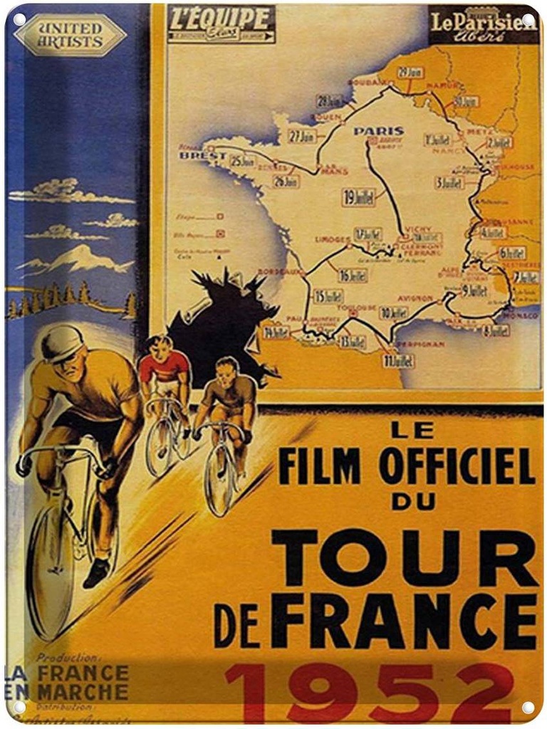 [LA-1792026] Blechschild 40x30 cm le film Fahrrad Tour France 1952