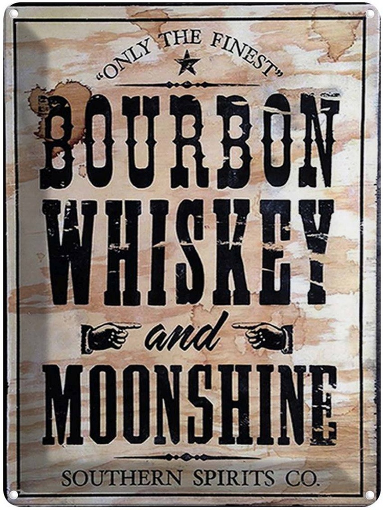 [LA-1792030] Blechschild 40x30 cm Alkohol Bourbon Whiskey only thr finest