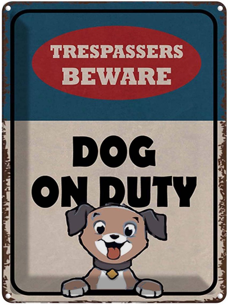 [LA-1792031] Blechschild 40x30 cm trespassers beware DOG on duty